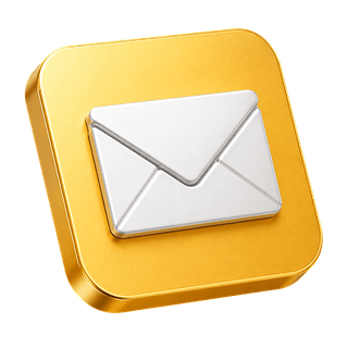 Ikona 3D koperty e-mail jako dekoracja na stronie kontaktowej